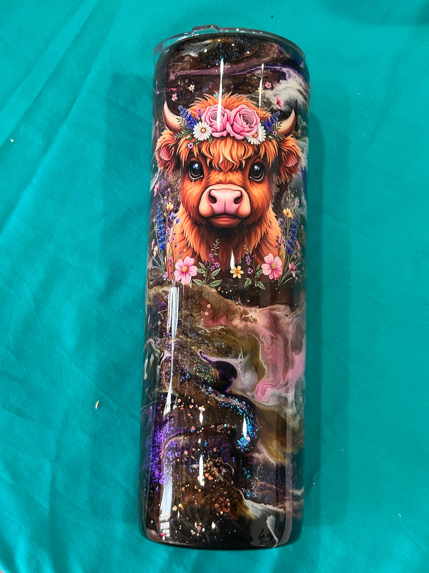 Highland Cow Purple Swirl