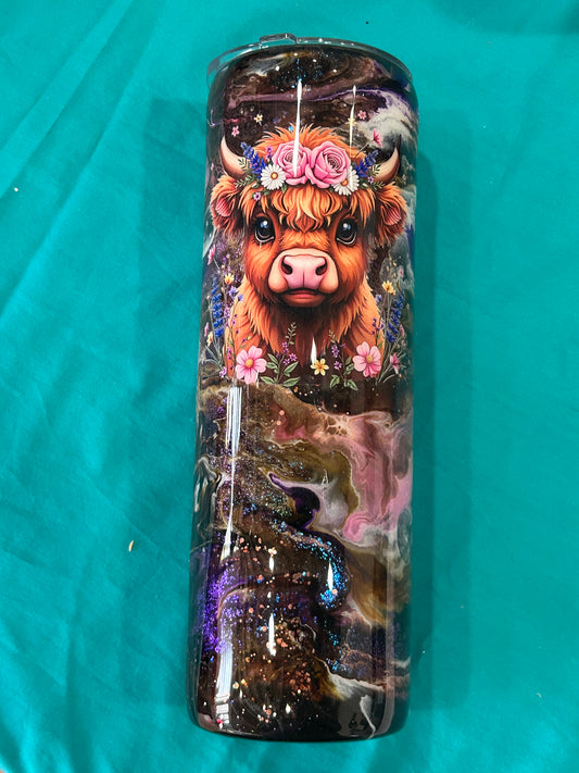 Highland Cow Purple Swirl