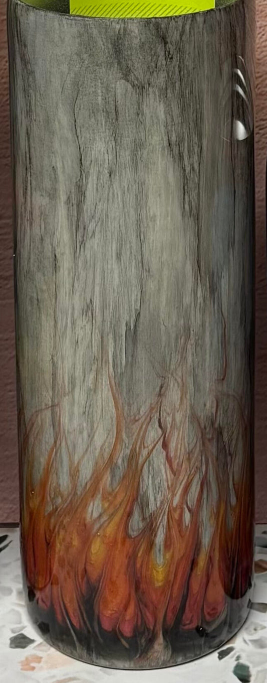 Gray Woodgrain & Flames