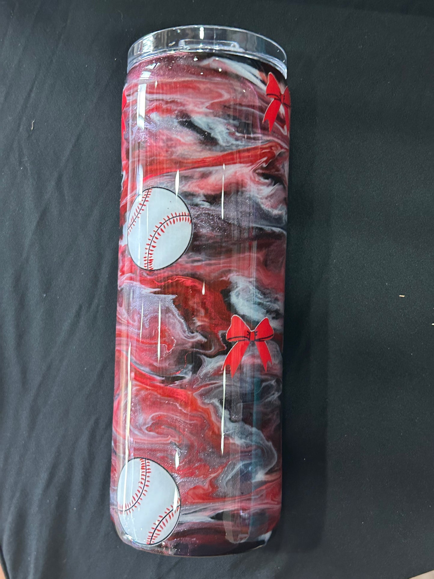 Baseball & Bows swirl