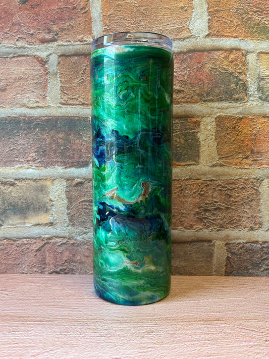 Green Blue Ink Swirl 30oz