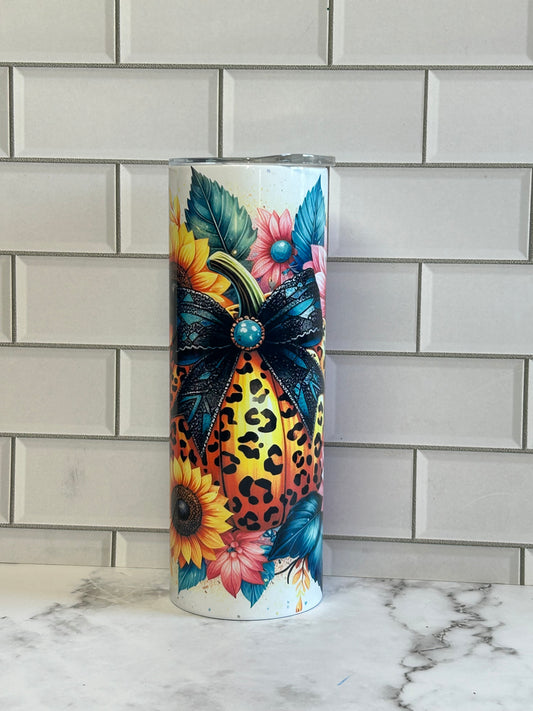 Floral Cheetah Pumpkin 20oz (Sublimated)